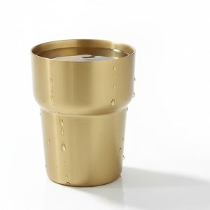 HANDTECHINDIA Handcrafted Brass Multipurpose Glass Traditional Drinking Tumbler for Water, Juice, Ayurveda, Pooja & Home Decor Vintage Style 250ml (8.4 oz) Handmade Décor Glasses (Brass Mug)