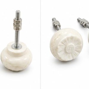 Leaf Pattern Bone Cabinet Knobs and Drawer Pulls Vintage Cabinet Knobs, Dresser Knobs Drawer Knobs Door Knobs Drawer Pulls Dresser Handles with Mounting Screws - Leaf Pattern (Pack of 4)