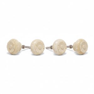 HANDTECHINDIA Handmade Bone Cabinet Knobs, Vintage Style, Decorative Hardware for Kitchen Drawer, Cupboard, Wardrobe, Rustic Home Decor (Pack of 4)
