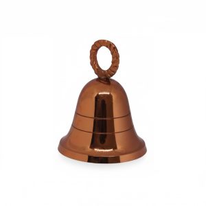HANDTECHINDIA Rose-Gold Plain Indian Brass Bells Jingle Bells for Home Door Decor Christmas Crafts in Various Size and Set (1, 2.5 inch)