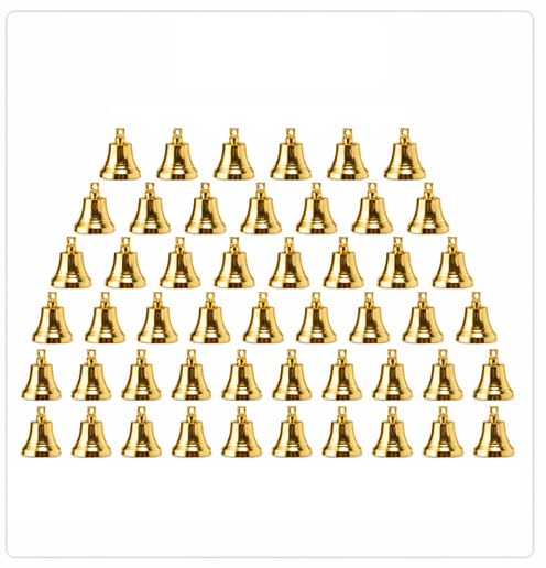 Wonderlist Handicrafts Small Indian Brass Bells Jingle Bells for Home Door Decor, Crafts, Chimes, Christmas Decor, Pet Bells, Pack of 50