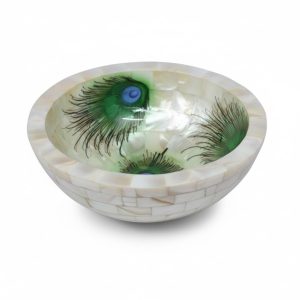 Wonderlist Handicrafts Mother of Pearl Decorative Centerpiece Bowl for Home Decor Key/Ring Fruit Dish Salad Bowl for Desserts/Pasta/Dinner 5 Inch Bowl House Warming Gift