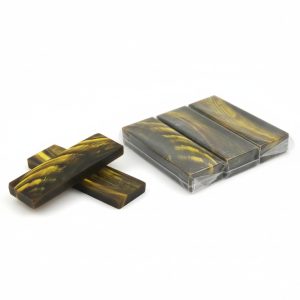 HANDTECHINDIA Buffalo Horn Streaked Knife Handle Scales, Polished Blank Pair, DIY Knife Making Material, Natural Horn Crafting Supplies Fixed Blade Handle Material (Pack of 2 Pair)