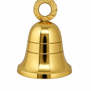 Plain Gold Indian Brass Bells Jingle Bells Home Door Décor Crafts Bells Christmas Decor Bells Pet Bells Christmas Craft Bells in Various Size and Set. (Plain, 1)