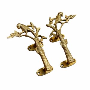 Wonderlist Handicrafts Indian Handmade Brass Decor Handle Pull Beautifully Handcrafted Design Brass Door Handle Pull (Tree) HT-DOHA-01 7.3*2.2*1.5 inches