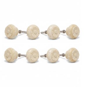 HANDTECHINDIA Handmade Bone Cabinet Knobs, Vintage Style, Decorative Hardware for Kitchen Drawer, Cupboard, Wardrobe, Rustic Home Decor (Pack of 8)