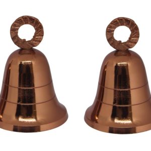 HANDTECHINDIA Rose-Gold Plain Indian Brass Bells Jingle Bells for Home Door Decor Crafts Christmas Decor Pet Christmas Craft in Various Size and Set (2, 2 inch)