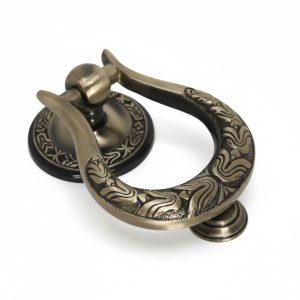 HANDTECHINDIA Brass Door Knocker Hand-Etched Carved Gate Knocker Handle Pull Door Accessories Home Decor Hardware Golden 3x5 Inches (Design-I)