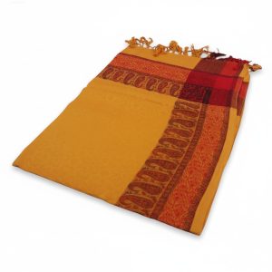 HANDTECHINDIA HT-FINE07 Handloom Wool Meditation Shawl, Oversized Wrap Throw, Gift for Men and Women