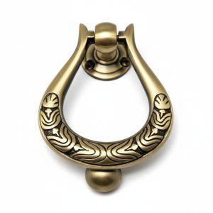 Decorative Golden Brass Door Knocker Victorian Style Brass Door Knocker Door Décor with Antique Finish Heavy Duty Brass Round Maharaja Door Knocker (Decorative Small)