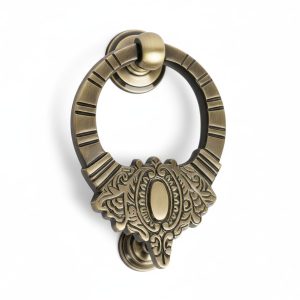 Decorative Golden Brass Door Knocker Victorian Style Brass Door Knocker Door Décor with Antique Finish Heavy Duty Brass Round Maharaja Door Knocker (Decorative)