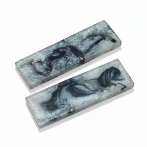 HANDTECHINDIA Mixed Colorful Resin Knife Handle Scales 2pcs Epoxy Resin Knife Handle Blanks for DIY Knife Making, Custom Craft Handles, Durable Decorative Grip Material (GRAY)