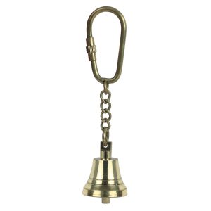 HANDTECHINDIA Inspirational Pendant Keychain with Brass Key Ring Key Organizer Key Holder Ring Golden Bell in Golden Color for Men Women Kids