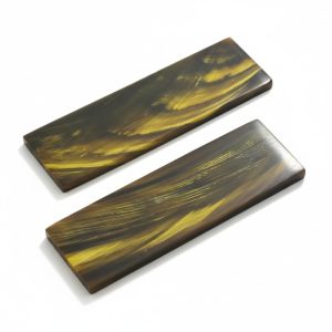 Buffalo Horn Streaked Knife Handle Scales, Polished Blank Pair, DIY Knife Making Material, Natural Horn Crafting Supplies Fixed Blade Handle Material, Streaked Horn Blank Set (PACK OF 1 PAIR)