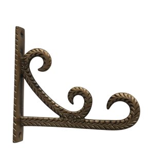 Vintage Brass Wall Bracket Decorative Hanging Hook | Antique Scroll Design Wall Mount for Lantern, Planter, Bells & Home Décor | Heavy Duty Metal Wall Hanger (Scroll Small)