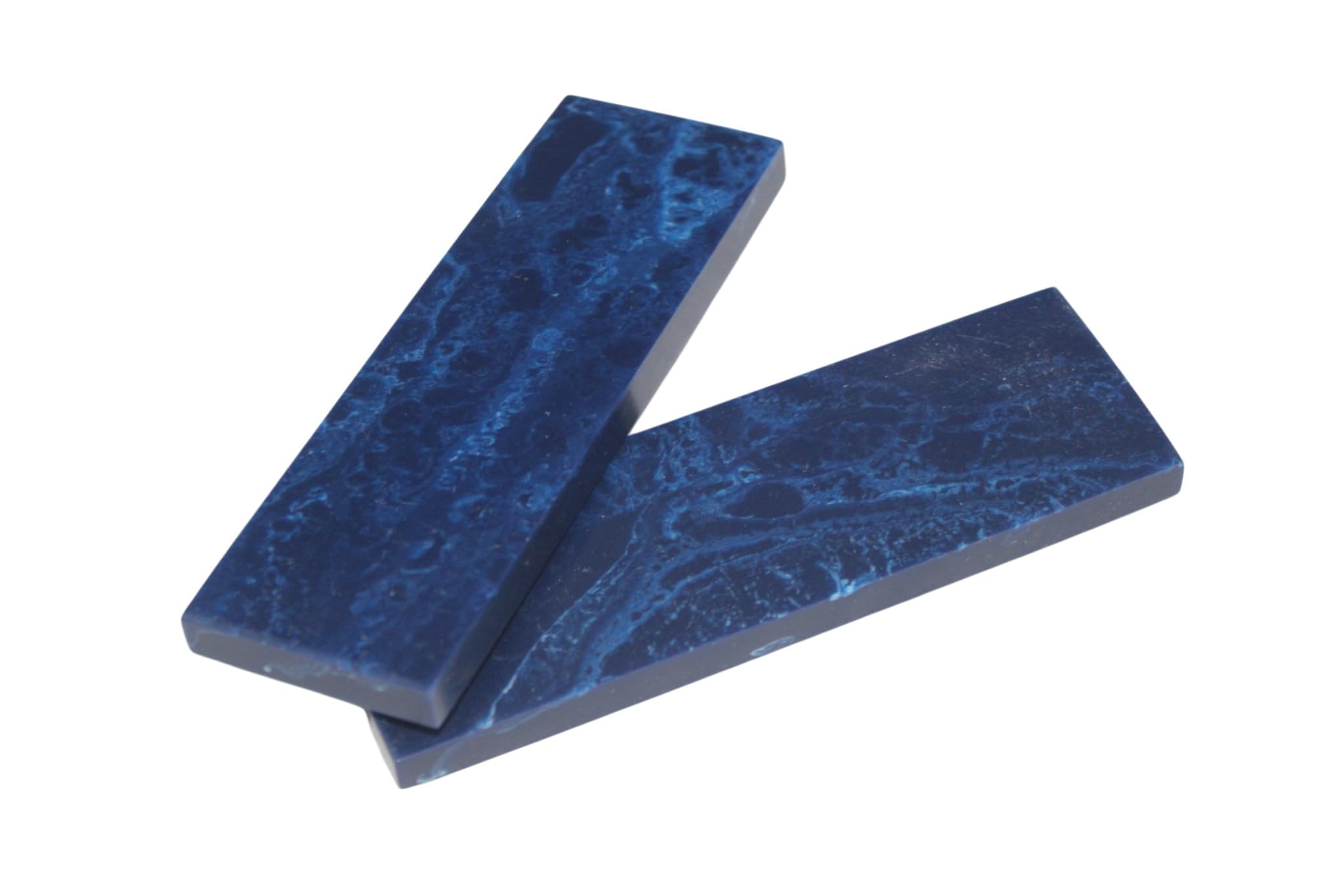 HANDTECHINDIA Mixed Colorful Resin Knife Handle Scales 2pcs Epoxy Resin Knife Handle Blanks for DIY Knife Making, Custom Craft Handles, Durable Decorative Grip Material (BLUE)
