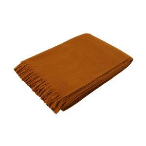 HANDTECHINDIA Meditation Wool Shawl, Pashmina Prayer Wrap, Orange, Oversized, 42x92 Inches, Traditional Handloom, Unisex