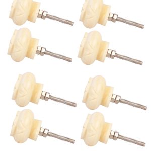 Leaf Pattern Bone Cabinet Knobs and Drawer Pulls Vintage Cabinet Knobs, Dresser Knobs Drawer Knobs Door Knobs Drawer Pulls Dresser Handles with Mounting Screws - Leaf Pattern (Pack of 8)