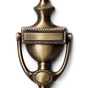 HANDTECHINDIA Brass Door Knocker Hand-Etched Carved Gate Knocker Handle Pull Door Accessories Home Decor Hardware Golden (Georgian)