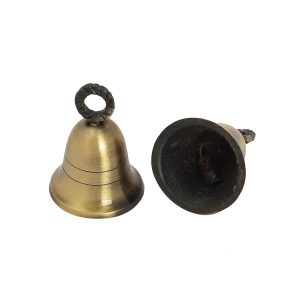 Antique-Gold Plain Indian Brass Bells Jingle Bells Home Door Décor Crafts Bells Christmas Decor Bells Pet Bells Christmas Craft Bells in Various Size and Set. (4, 1.25 inch)
