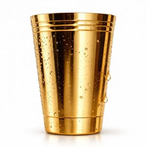 HANDTECHINDIA Handcrafted Brass Multipurpose Glass Traditional Drinking Tumbler for Water, Juice, Ayurveda, Pooja & Home Decor Vintage Style 330ml 11oz Handmade Décor Glasses (Brass Tumbler)