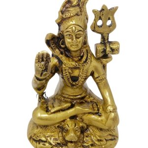 HANDTECHINDIA Sankar Brass Statue Murti for Home Decor, Office, Car Dashboard, Table Decor, Gifting and Puja Idol Sculpture Showpiece