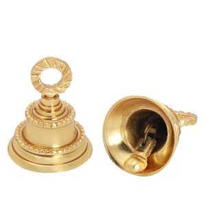 Wonderlist Handicrafts 2" Height Indian Brass Bells Jingle Bells for Home Door Decor, Crafts, Chimes, Christmas Decor, Cow Pet Bells, Solid Brass Material, Festive Occasion (2)