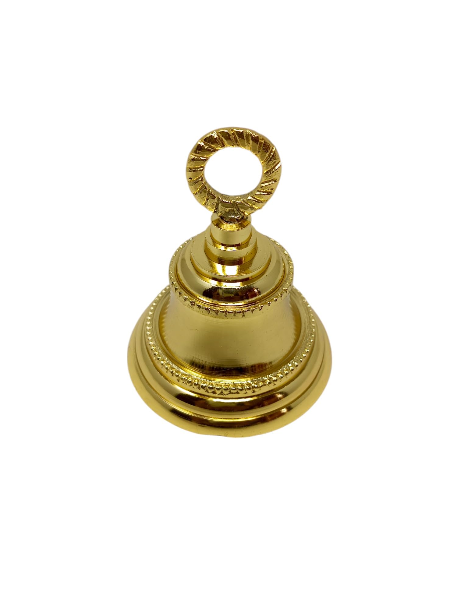 HANDTECHINDIA 3.5" Height Indian Brass Bells Jingle Bells for Home Door Décor, Crafts, Chimes, Christmas Décor, Cow Pet Bells Craft Bells for Christmas Decorations (Pack of 1)
