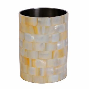 Mother of Pearl Toothbrush Holder Organizer Bathroom Countertop Makeup Brushes Cup Razors Holder Bath Accessories Office Pen Holder Flower Pot.