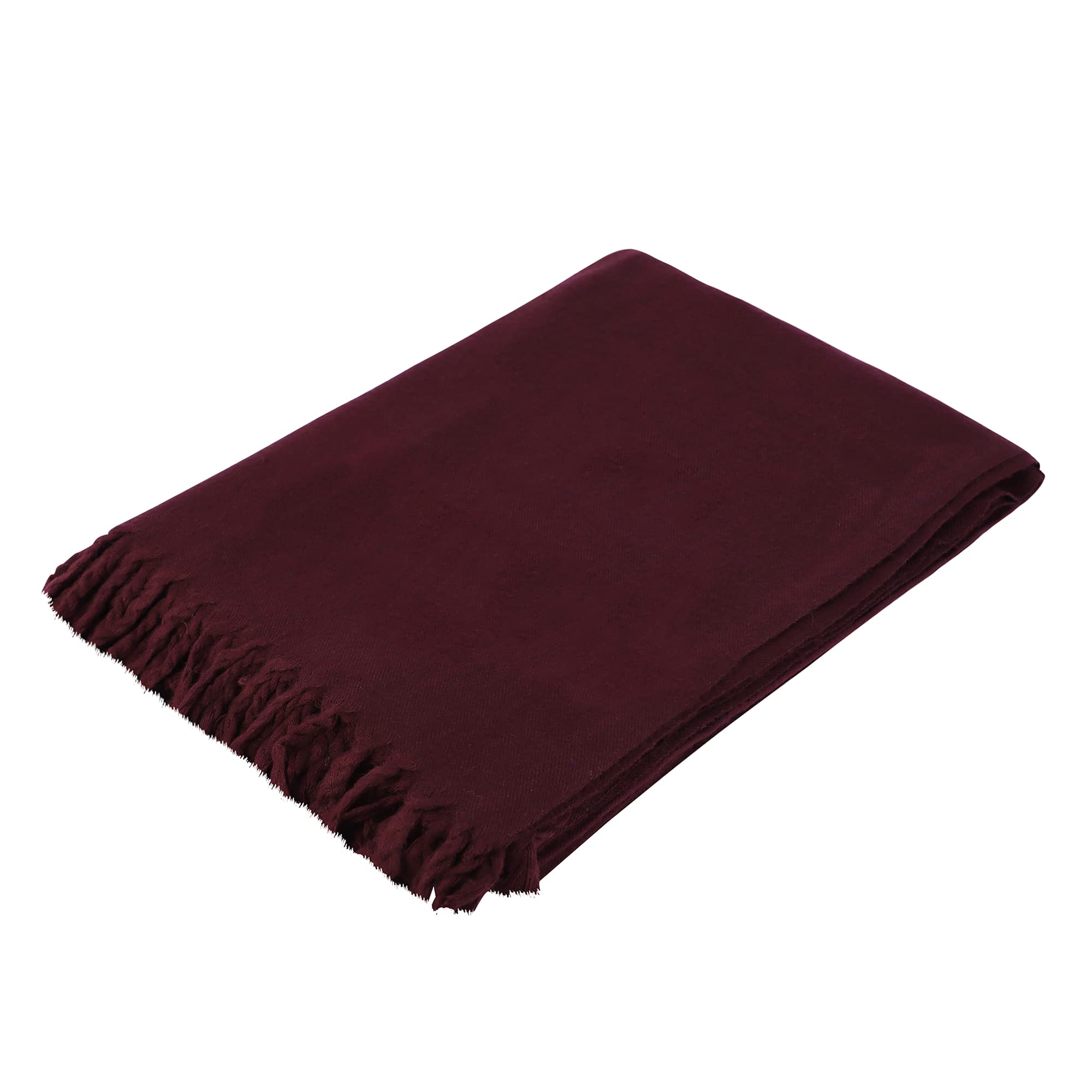 HANDTECHINDIA Wool Shawl Large Thick Pashmina Travel Blanket Scarf Winter Wraps for Men and Women Woolen Meditation Shawl Blanket Wrap