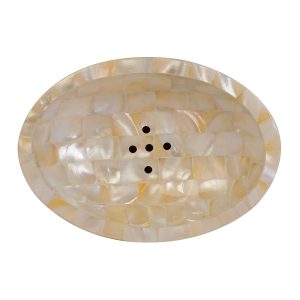 Mother of Pearl Handmade Soap Dish Chrome Finish Bathroom Accessory Shell Inlay Luxury Soap Holder