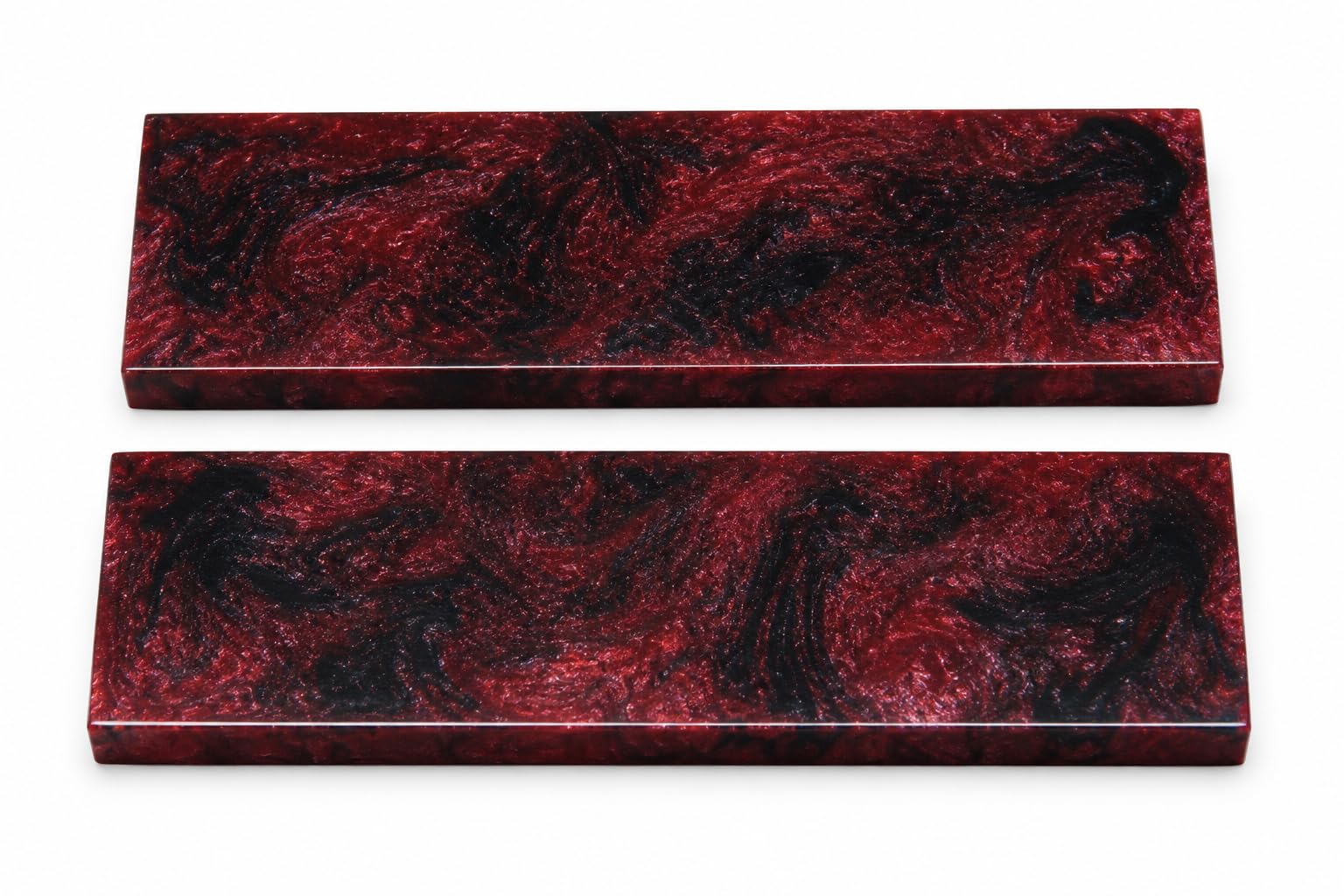 HANDTECHINDIA Mixed Colorful Resin Knife Handle Scales 2pcs Epoxy Resin Knife Handle Blanks for DIY Knife Making, Custom Craft Handles, Durable Decorative Grip Material (RED)