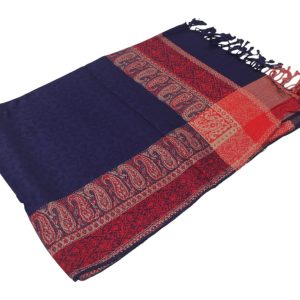 HANDTECHINDIA HT-FINE02 Handloom Wool Meditation Shawl, Oversized Wrap Throw, Gift for Men and Women