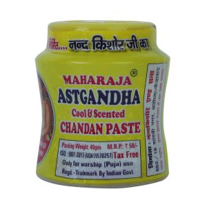 MahrajaRaja Pure Sandalwood Chandan Tikka Astgandha Cool & Scented Paste and Roli Sree with Extra Cool Chandan Paste for Tilak & Pooja, 40 GMS