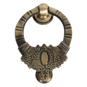 HANDTECHINDIA Handmade Brass Door Knocker for Front Door, Cavred Gate Knocker Handle Pull, Door Accessories Home Decor, Knocker, Door Hardware