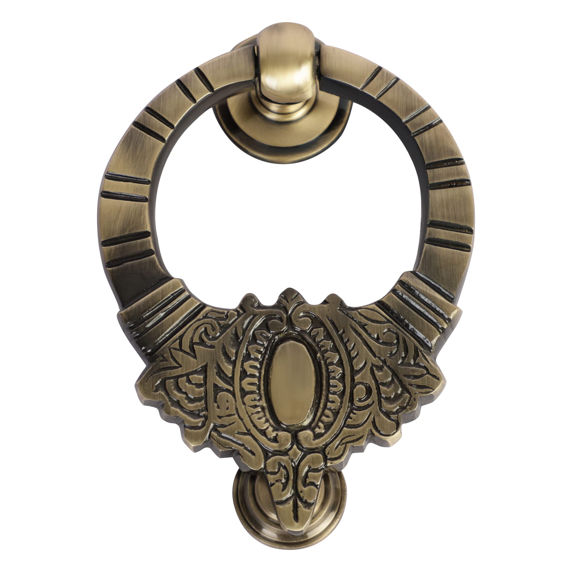 HANDTECHINDIA Handmade Brass Door Knocker for Front Door, Cavred Gate Knocker Handle Pull, Door Accessories Home Decor, Knocker, Door Hardware