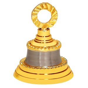 HANDTECHINDIA Set of 1 Brass Silver Gold 2'' Bells Christmas Decoration Jingle Bell Sleigh Bell Crafts Home Decor Elephant Decor Musical Instrument Accessory