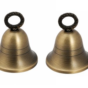 Antique-Gold Plain Indian Brass Bells Jingle Bells Home Door Décor Crafts Bells Christmas Decor Bells Pet Bells Christmas Craft Bells in Various Size and Set. (2, 3 inch)