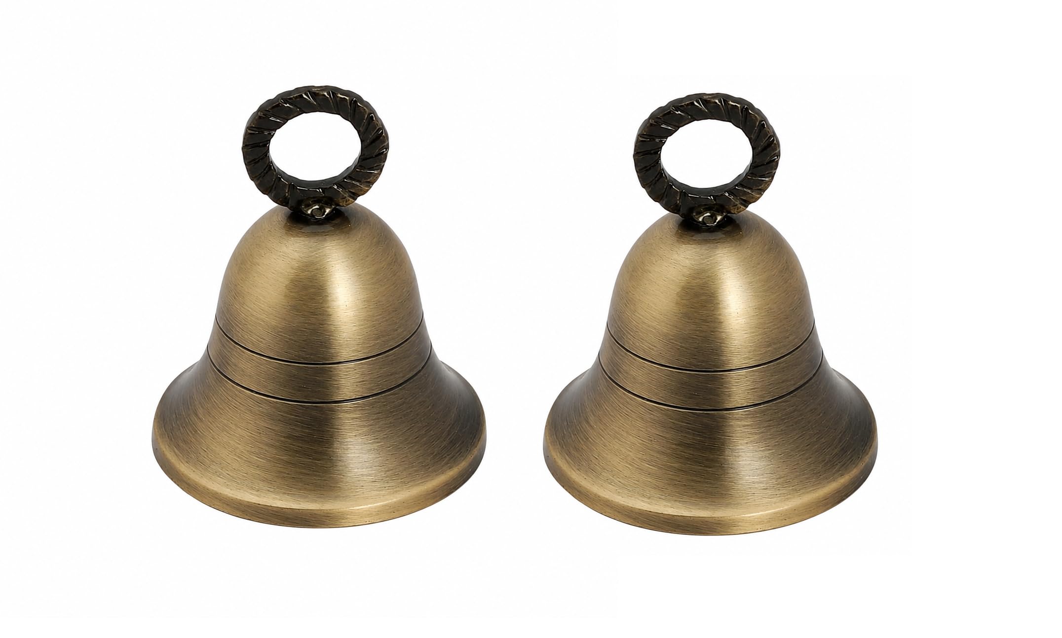 Antique-Gold Plain Indian Brass Bells Jingle Bells Home Door Décor Crafts Bells Christmas Decor Bells Pet Bells Christmas Craft Bells in Various Size and Set. (2, 3 inch)