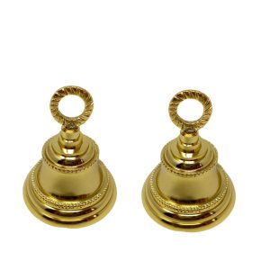 HANDTECHINDIA 3.5" Height Indian Brass Bells Jingle Bells for Home Door Décor, Crafts, Chimes, Christmas Décor, Cow Pet Bells Christmas Craft Bells for Christmas Decorations (Pack of 2)