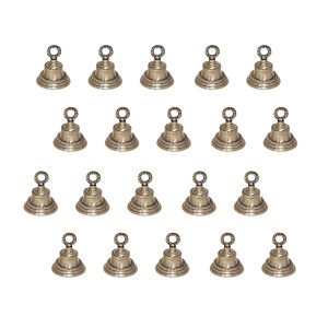 HANDTECHINDIA Brass Antique Hanging 2'' Jingle Bells for Christmas Decoration Sleigh Bell Crafts Home Decor Elephant Decor Musical Instrument Accessory (20)
