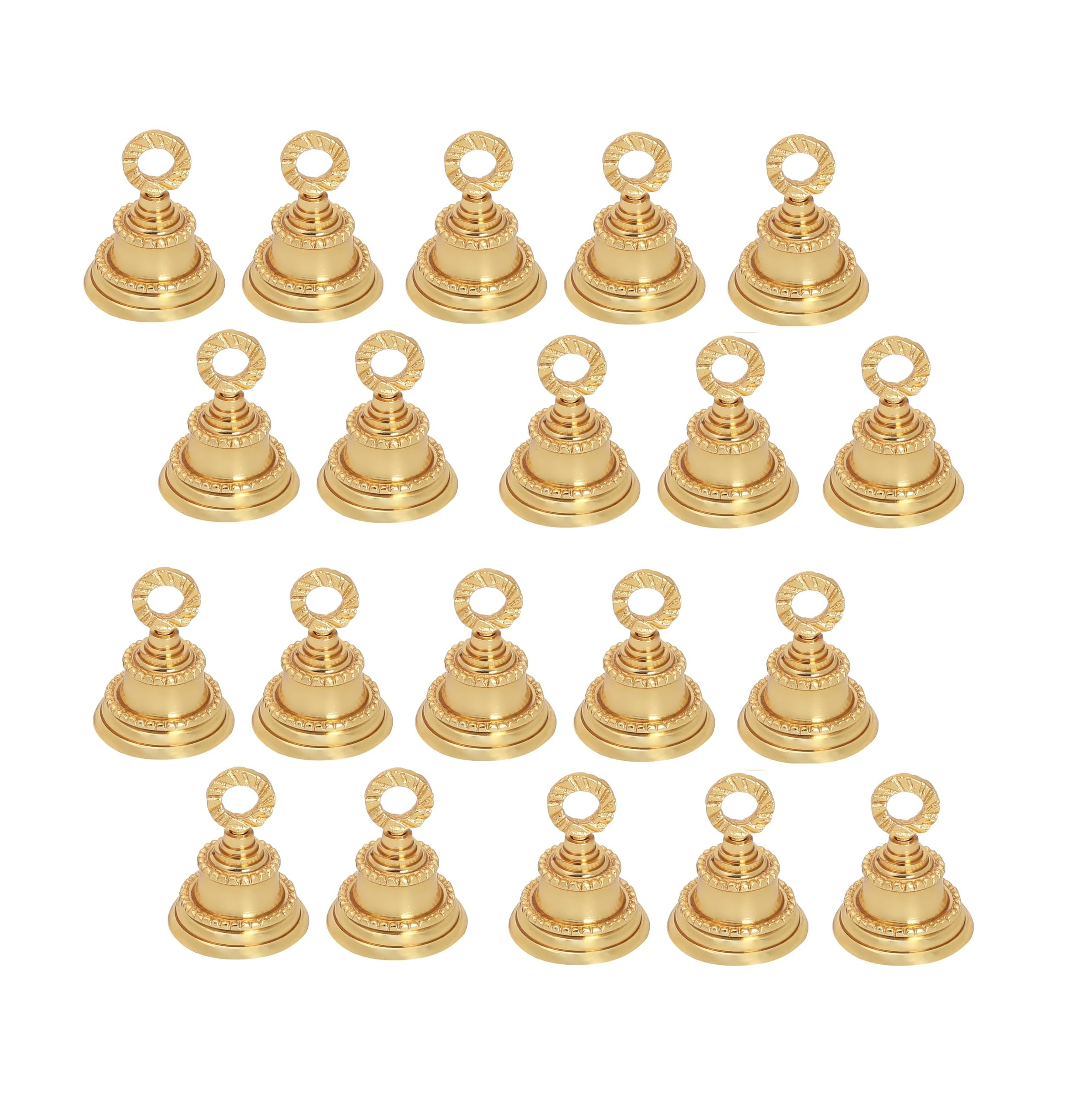 Wonderlist Handicrafts 2' Height Indian Brass Bells Jingle for Home Door Décor, Crafts, Chimes, Christmas Cow Pet Craft Decorations (20), Golden, 2*1.8 inches, (SE45RT7)
