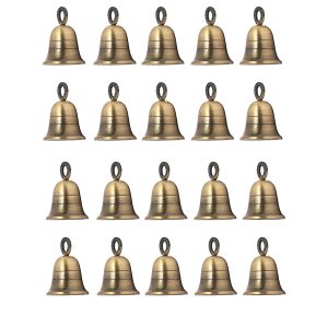 Wonderlist Handicrafts Jingle Bell 2 Inches Christmas Decorative Brass, Bell for Pet Dog Cat Pendants Christmas Tree Decoration Bells for Home Door Chimes Décor Set of 20 (Antique-Golden), BRSO10A10