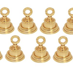 Wonderlist Handicrafts Jingle Bell 2 Inches Christmas Decorative Brass, Bell for Pet Dog Cat Pendants Christmas Tree Decoration Bells for Home Door Chimes Décor Set of 10 (Golden) (BRSO10A10)